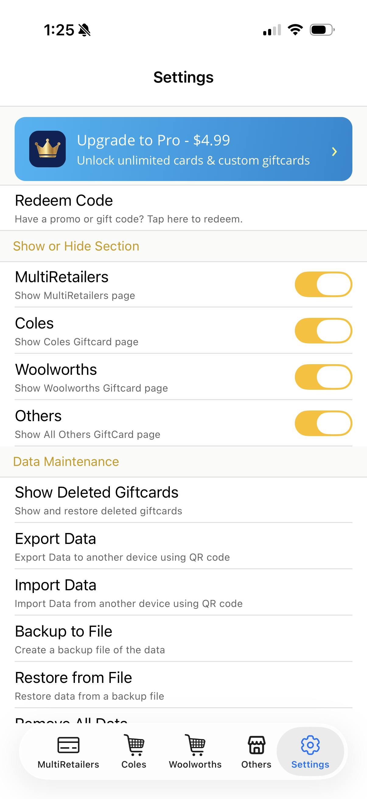 TCheckr Balance Update Query Screen